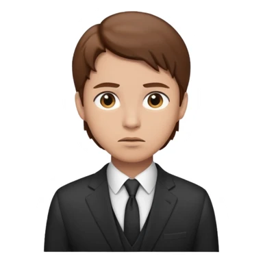 Mach mir einen trader an der börse mit braunen haaren mit einem fragenden blick und mit anzug sticker