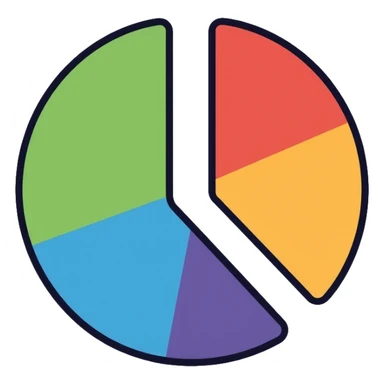 pie chart with colorful segments sticker