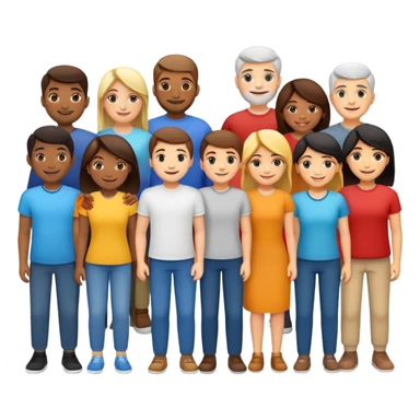 Group of diverse people standing together in unity sticker