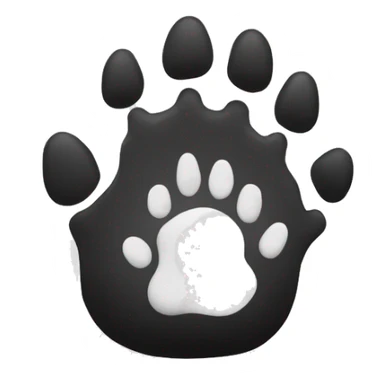 Polydactyl cat foot . Black and white  sticker