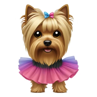 yorkie in tutu sticker