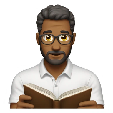 A man reading a book competitively  sticker