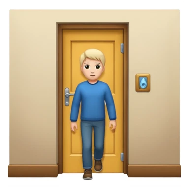 persona yéndose por la puerta  sticker