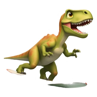 Dinosaur surfing sticker