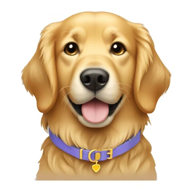 golden retriever wearing a friendship collar sticker