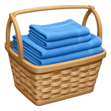 laundry basket with blue towels sticker