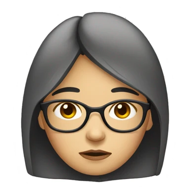 Sad Asian female with glasses sticker