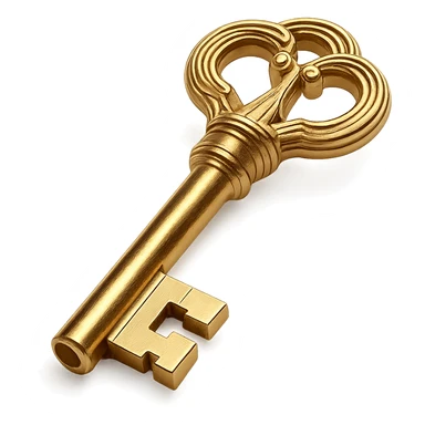a gold key, elegant and vintage sticker