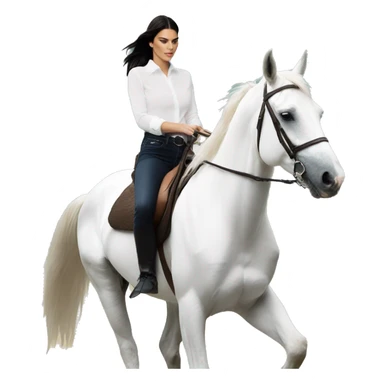 Kendall Jenner riding white horse sticker