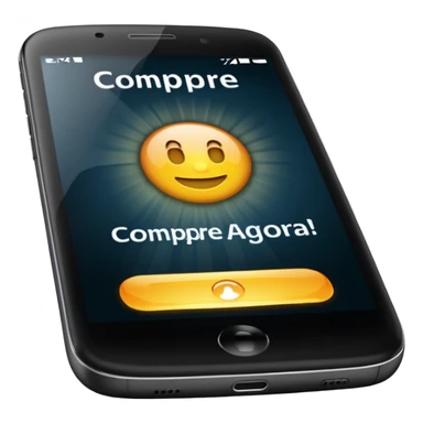 Quero uma desenho de celular e em baixo quero uma frase escrita ass vendendo esse celular em português  sticker