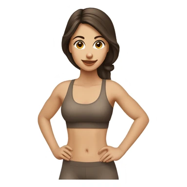 pretty brunette girl in gym with beige pilate set sticker