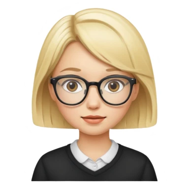 cute blonde girl with glasses sticker