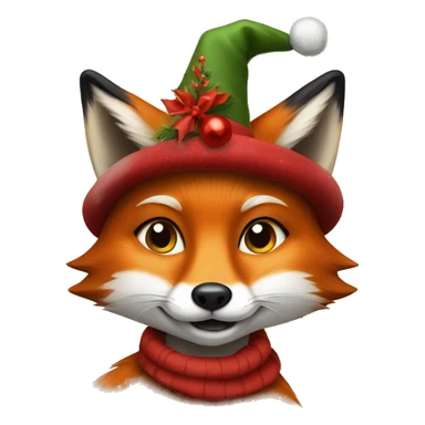 Fox lady mit Weihnachtsmütze sticker