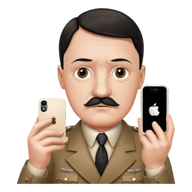 Hitler with an iPhone sticker