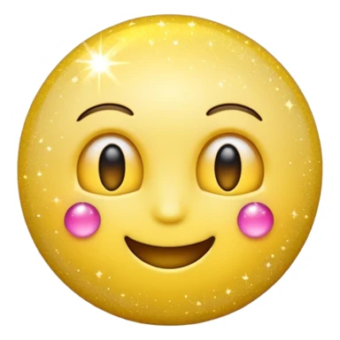 Shine emoji covered in glitter sticker