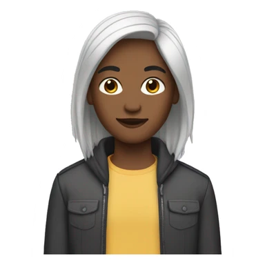 nonbinary person with straight hair sticker