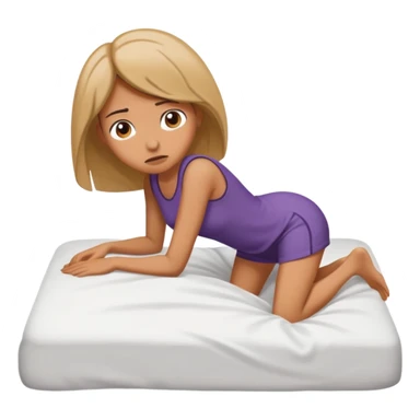 Woman crawling to bed sticker
