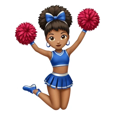 african american cheerleader pom pom sticker