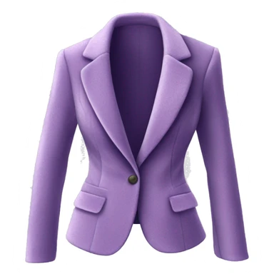 Realistic isolated open lavender fuzzy velvet feminine fashion blazer jacket. sticker