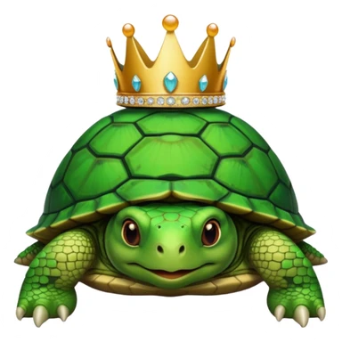 a domestic turtle with a tiara sticker
