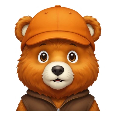orange Bear with cap sticker