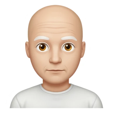 powder white skin bald man shirt sticker