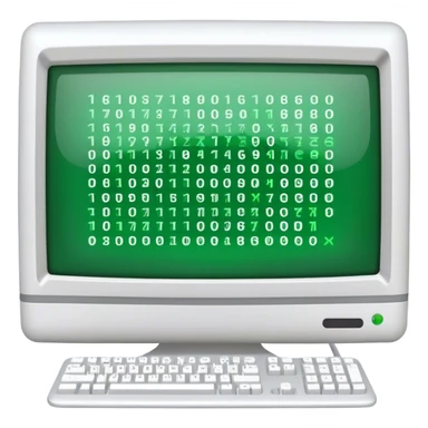 Cyber Security, A computer with binary characters encoded in green. sticker
