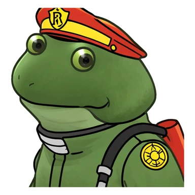 bufo in a fire fighter suit sticker