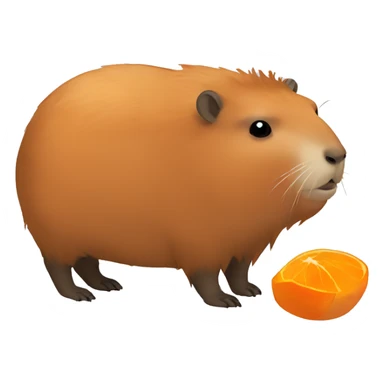 Capybara with orage sticker