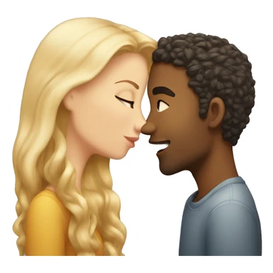 A girl with light skin and light hair kisses a guy with light skin and light hair sticker