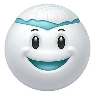 Ball of white dental floss sticker