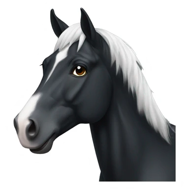 Black horse with white blaze sticker