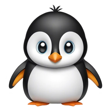 Pinguin with cute eyes sticker