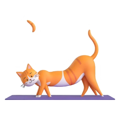 cat in downward dog yoga pose, triangle pose with raised hips sticker