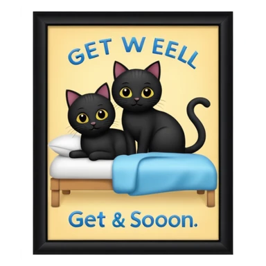get well soon with black cats and Badsey sign sticker