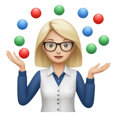 female digital marketer juggling all the responsibilities at bookeasy sticker
