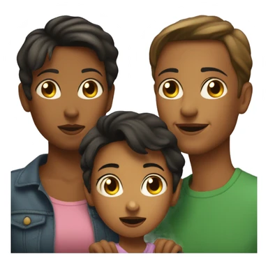 Femme and butch lesbian with 2 gay boy kids and an aloof older daughter sticker