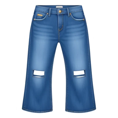 Baggy jeans with flared jeans No cut sticker