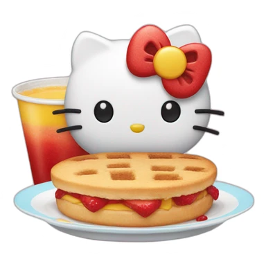 Hello Kitty desayunando sticker