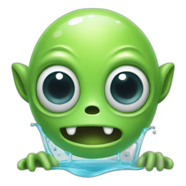 Alien tomando agua sticker
