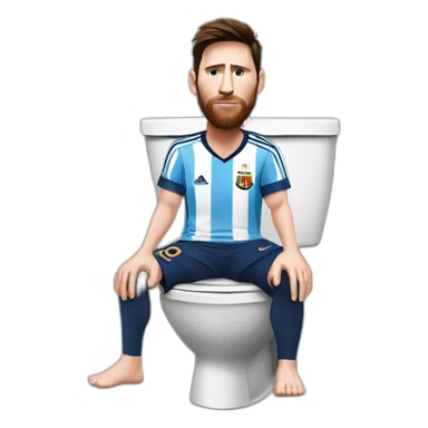 messi sur une toilette sticker