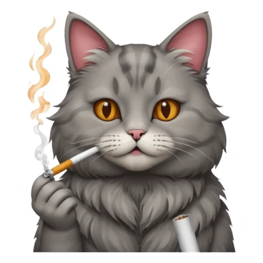 cat with cigarete sticker