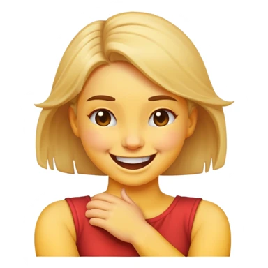 girl emoji with arms crossed on neck laughing sticker