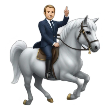 Macron sur une licorne sticker