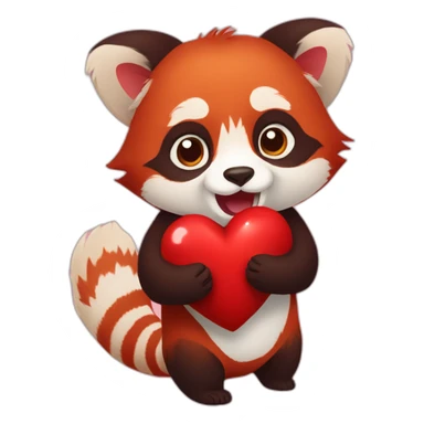 red panda heart giving sticker