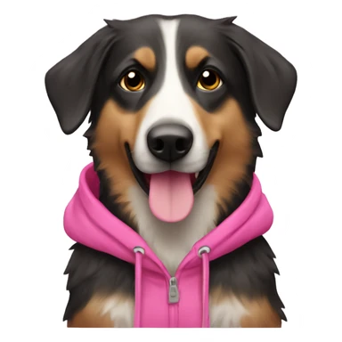 australien shepard with pink hoodie sticker