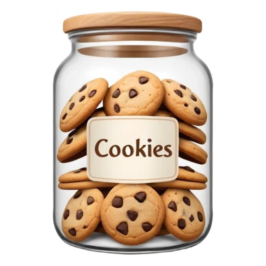 Ceramic jar with “Cookies” label and lid sticker