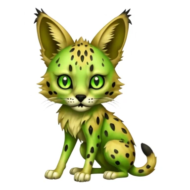 Greenish Zombie-serval, full body sticker