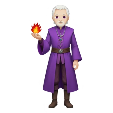 a white haired old man with purple eyes standing, full body, in Targaryen themed clothes, clothes aren't purple  sticker