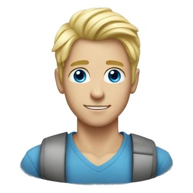 young blonde man with blue eyes  sticker